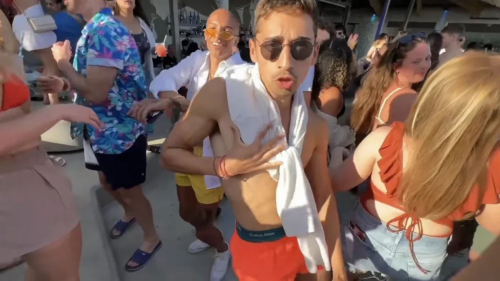 Jete and JoJo Cricton at Paradise Beach Club on Mykonos